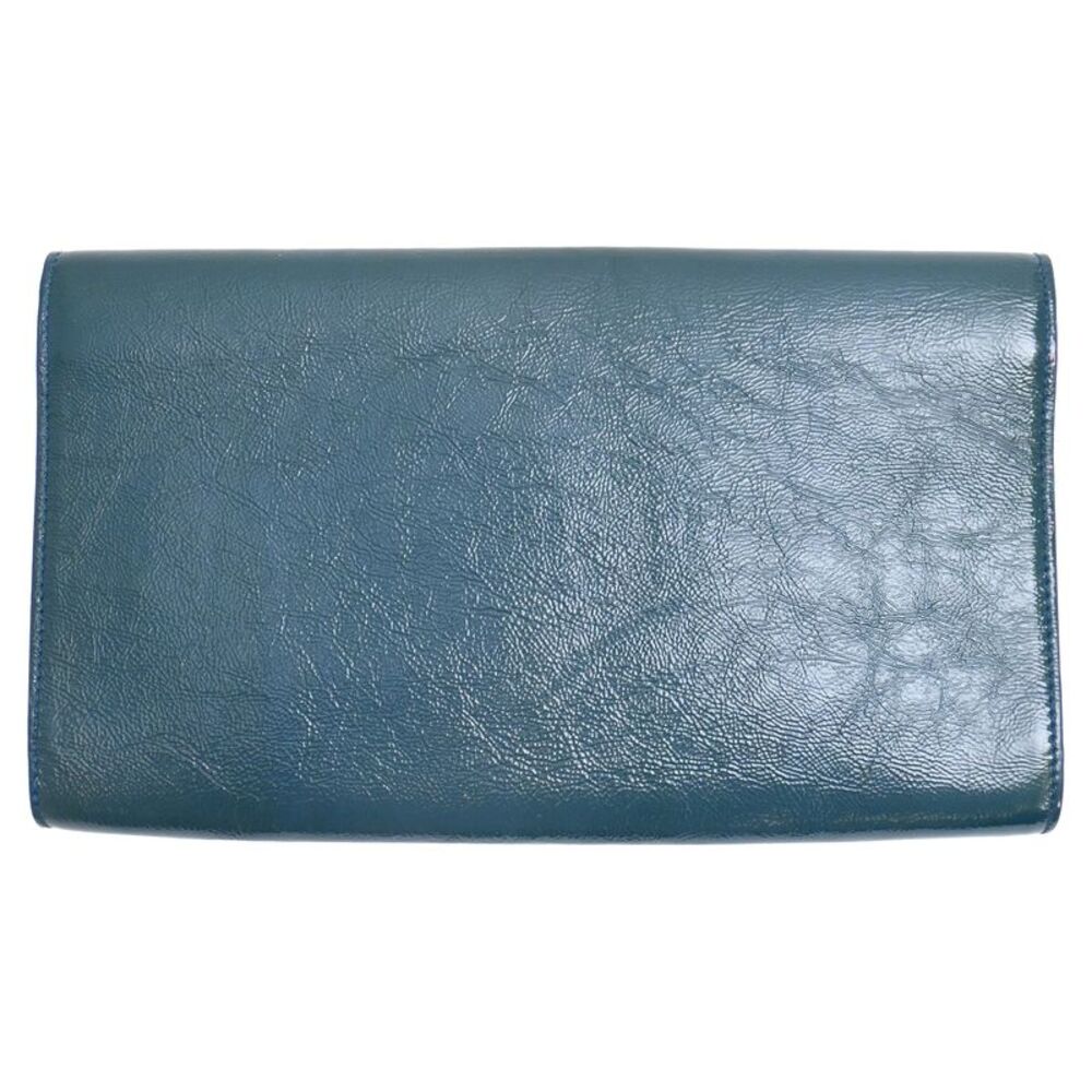 Yves Saint Laurent Large Belle de Jour Clutch Bag in Blue Textured Patent - Picture 8 of 12